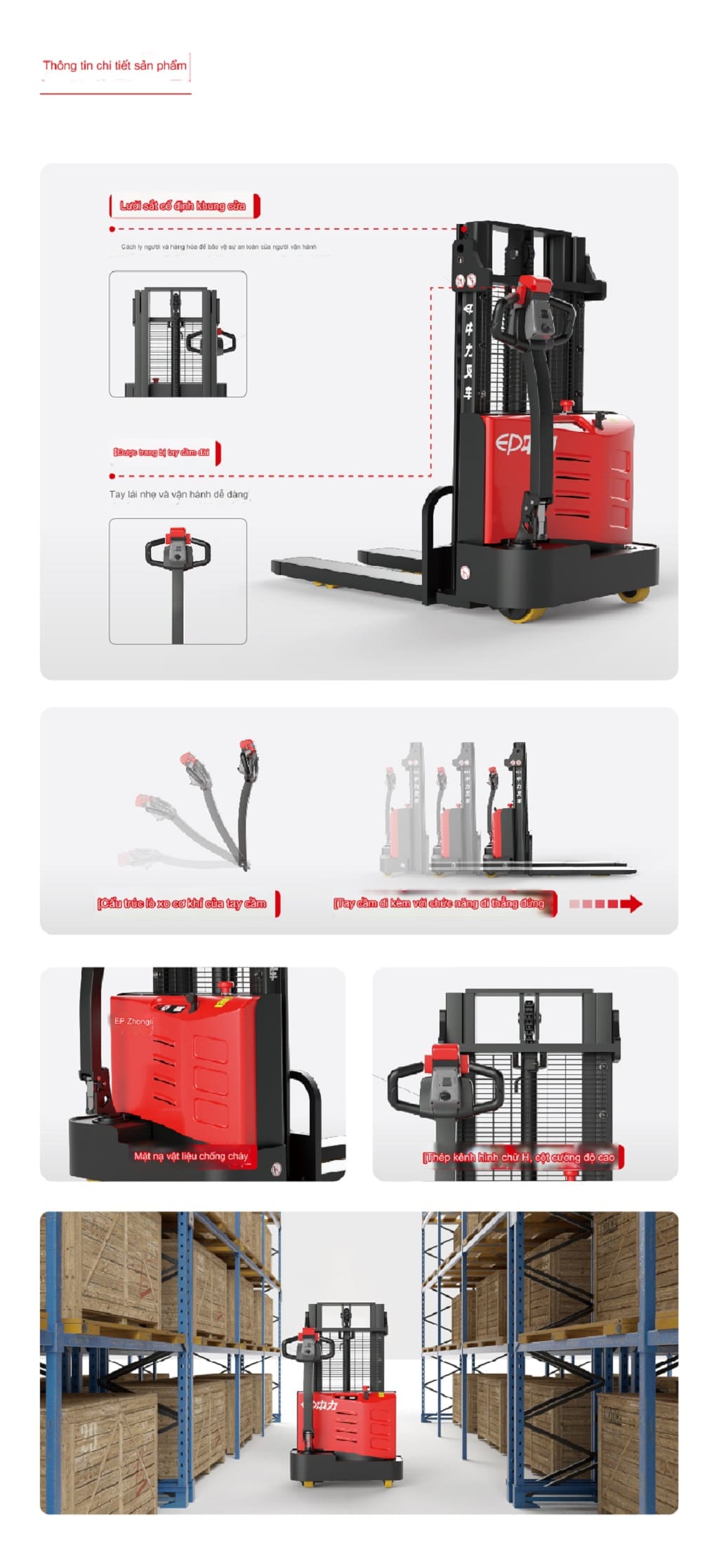 Xe Nâng Điện Stacker 2 Tấn 2000mm EST202 EP/iMOW