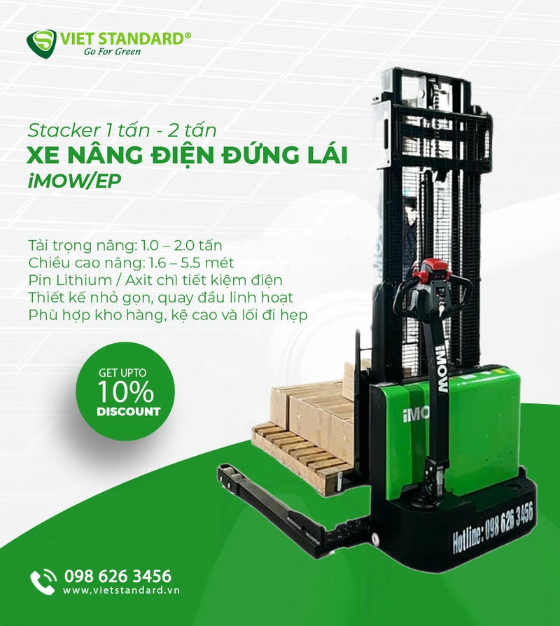 Xe Nâng điện Stacker 1.5 - 2 Tấn