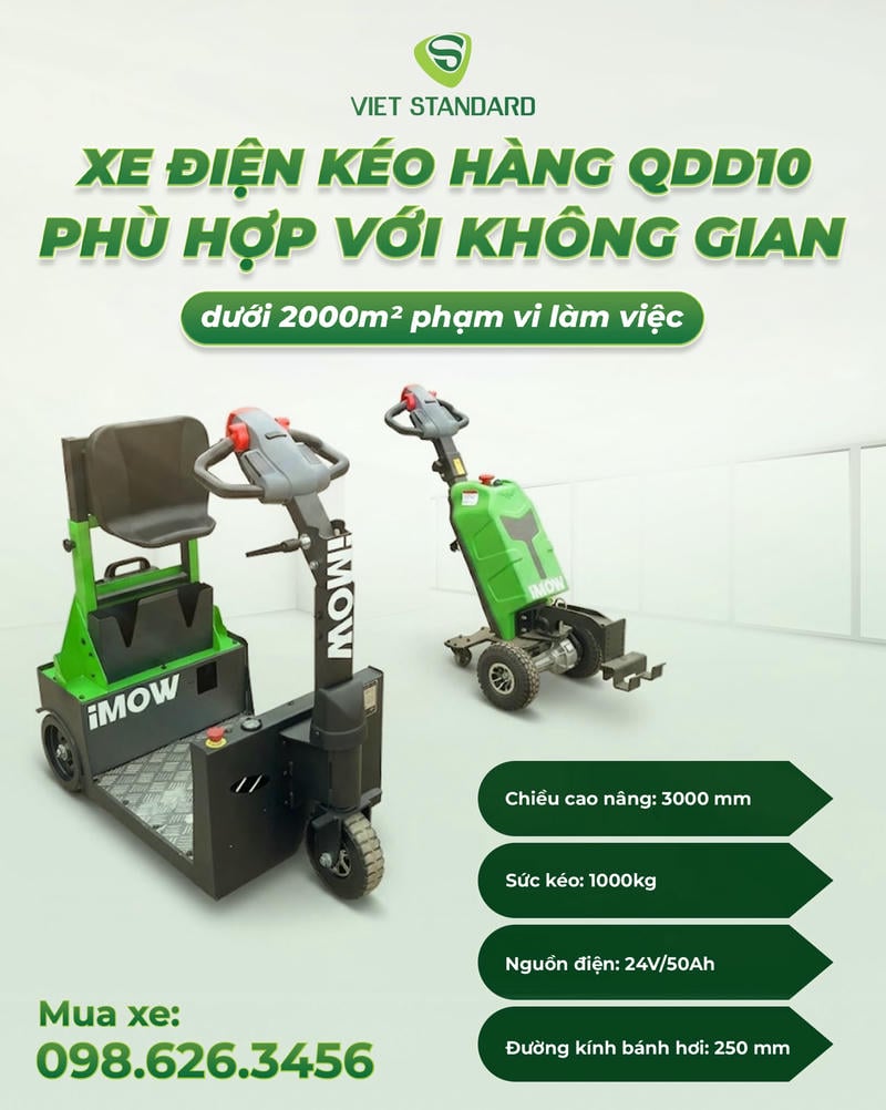 Xe Kéo Điện 4.5 Tấn QDD45S EP Đứng Lái Ắc Quy Chì Axit 24V