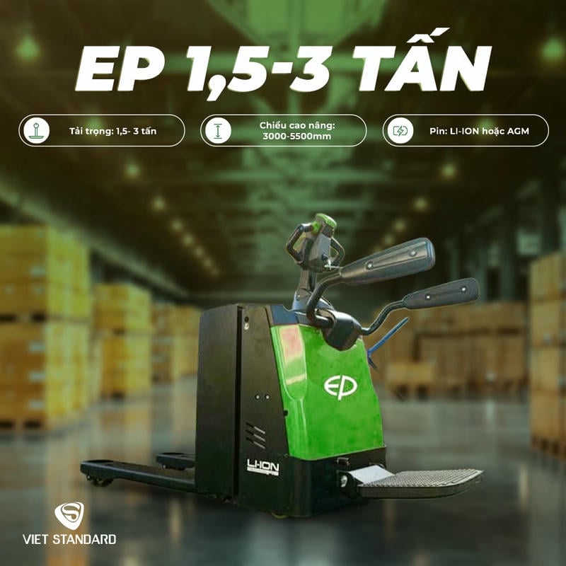 Xe Nâng Tay điện Thấp 1.5 - 3 Tấn Pallet Truck