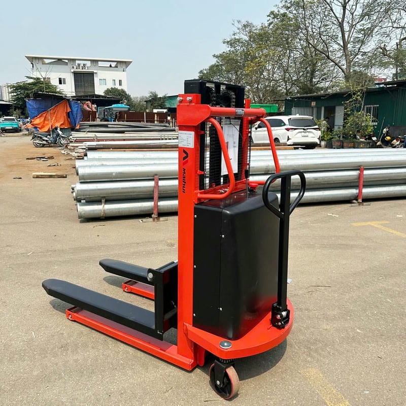 Xe Nâng Pallet Bán Tự Động 1 Tấn Cao 3m - Ắc Quy AGM, Sạc Điện 220V