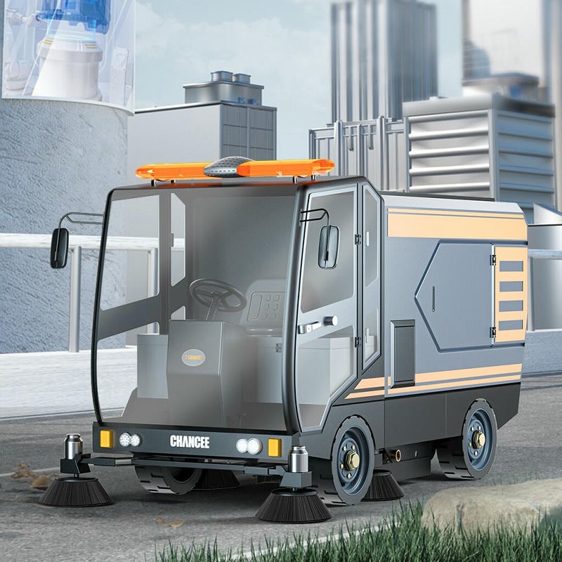 Xe Quét Rác Hút Bụi Ngồi Lái Cabin Kín U220car 5