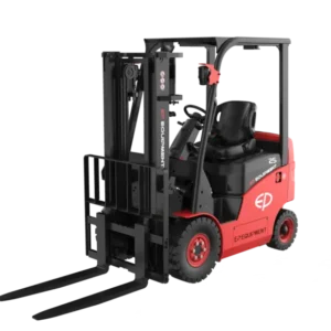 Xe nâng điện EP CPD25FC đỏ đen với càng nâng dài trong kho lạnh